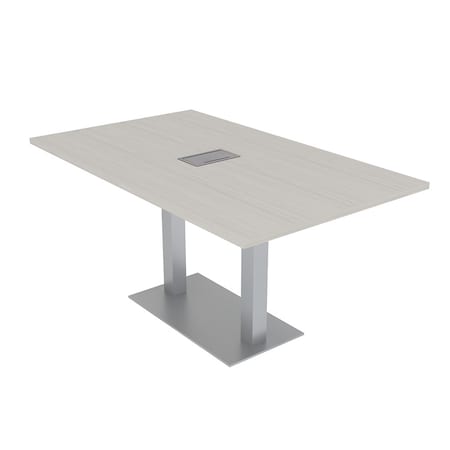 Skutchi Designs 35.5 in W, 59.5 in L, 29 in H, Engineered Wood Top, Ivory HAR-REC-36x60-DOU-ELEC-XD1026